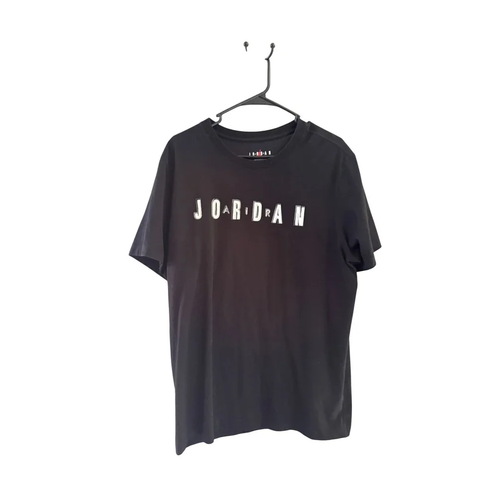 Jordan Mens Dri-FIT Graphic T-Shirt Black Standard Fit XL Jumpman Logo Tee